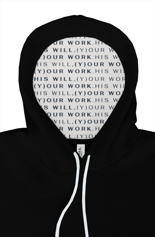 bella canvas pullover hoody_hood liner_His will, (