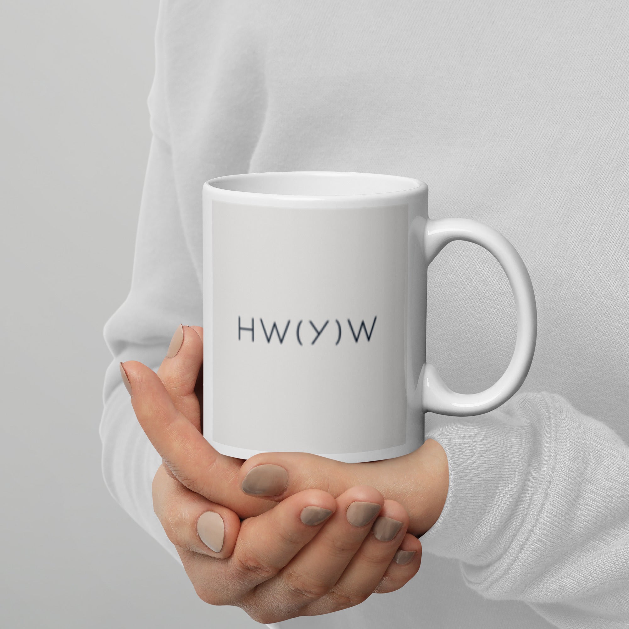 White glossy mug